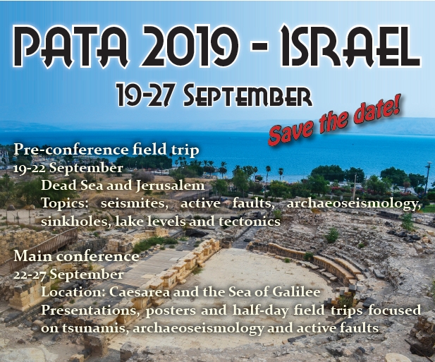 10th INQUA MEETING ON PALEOSEISMOLOGY, ACTIVE TECTONICS AND ARCHEOSEISMOLOGY (PATA) - IZRAEL